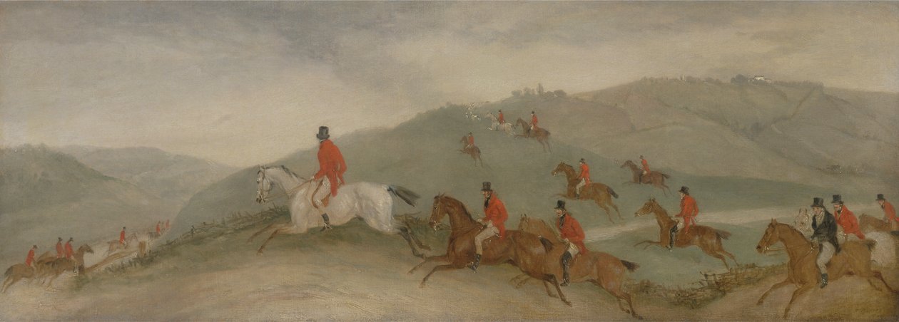 Foxhunting: Road Riders or Funkers (olie på lærred) af Richard Barrett Davis