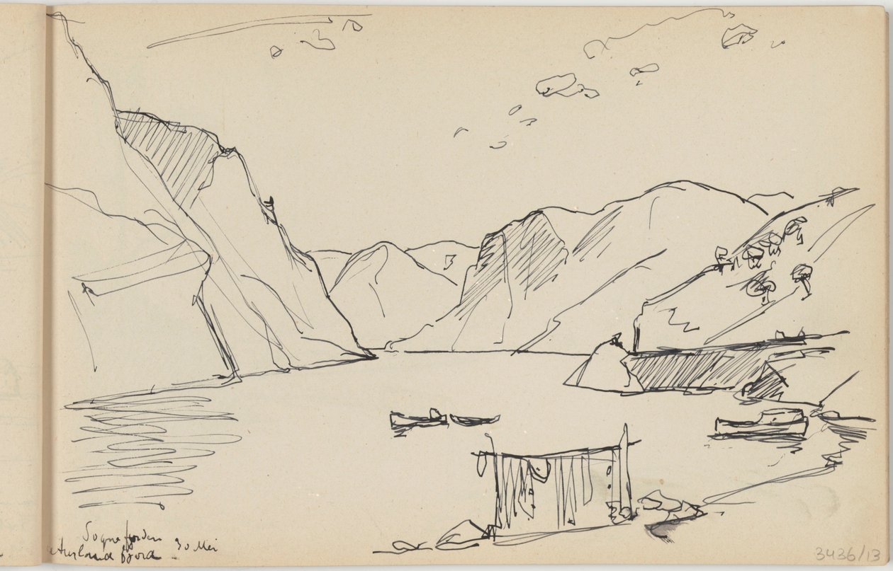 Sognefjorden Aurlandsfjorden af Richard Baseleer