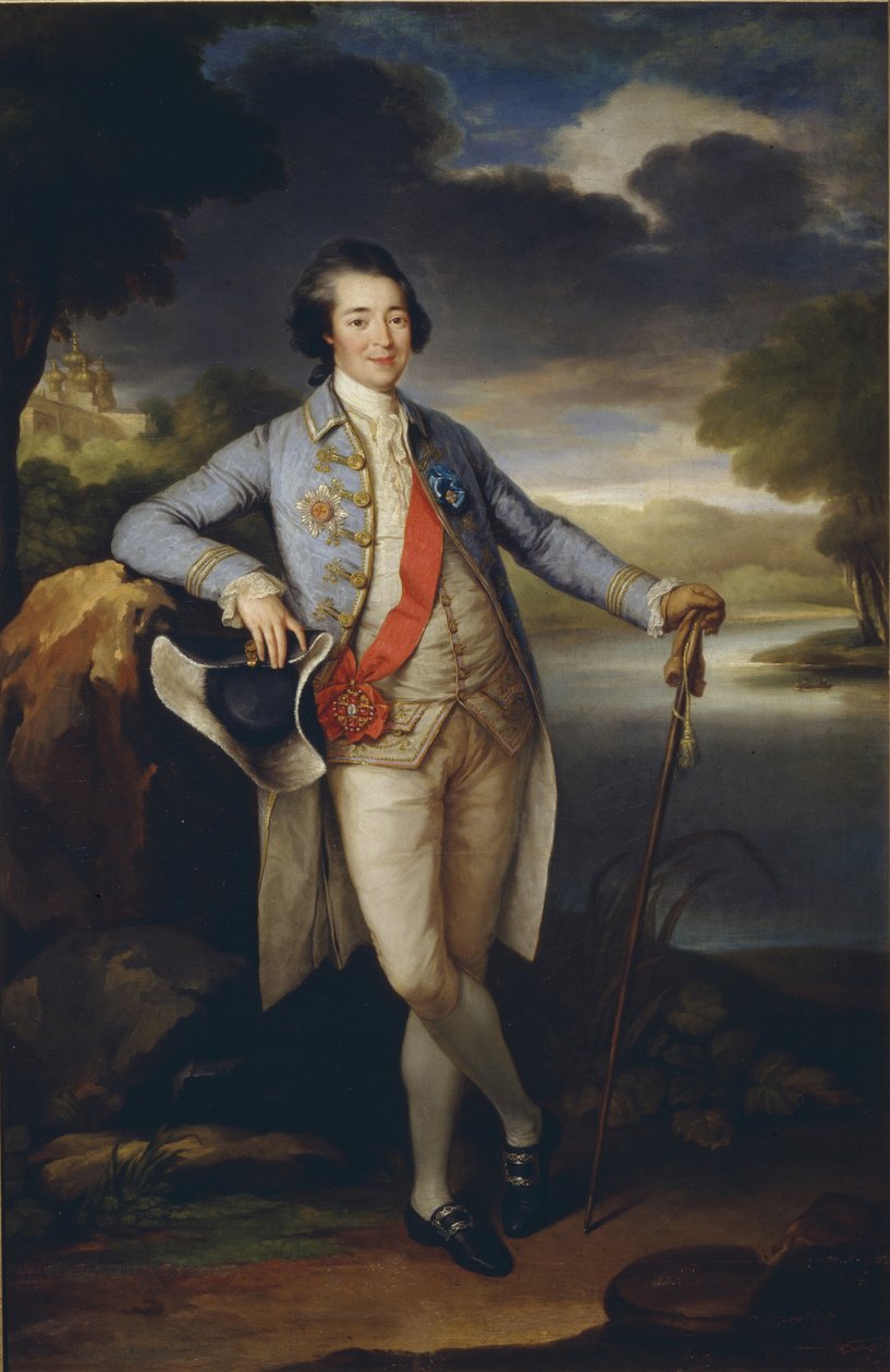 Portræt af Prins Alexander Kurakin 1752-1818, ca. 1780 af Richard Brompton