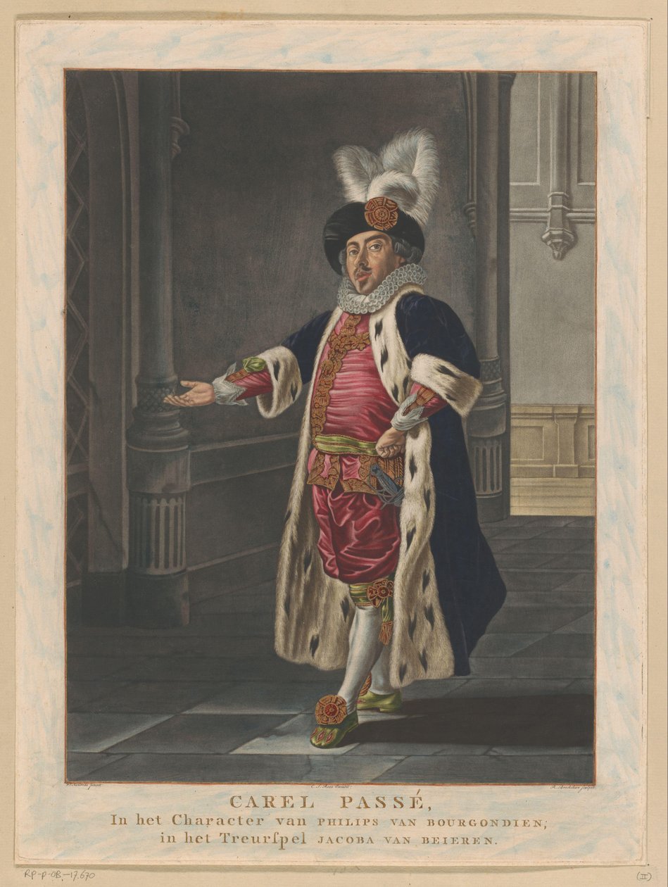 Portræt af Carel Passé som Philip den Gode Carel Passé, i karakteren af ​​Philips van Bourgondien (titel på objekt) af Richard Brookshaw