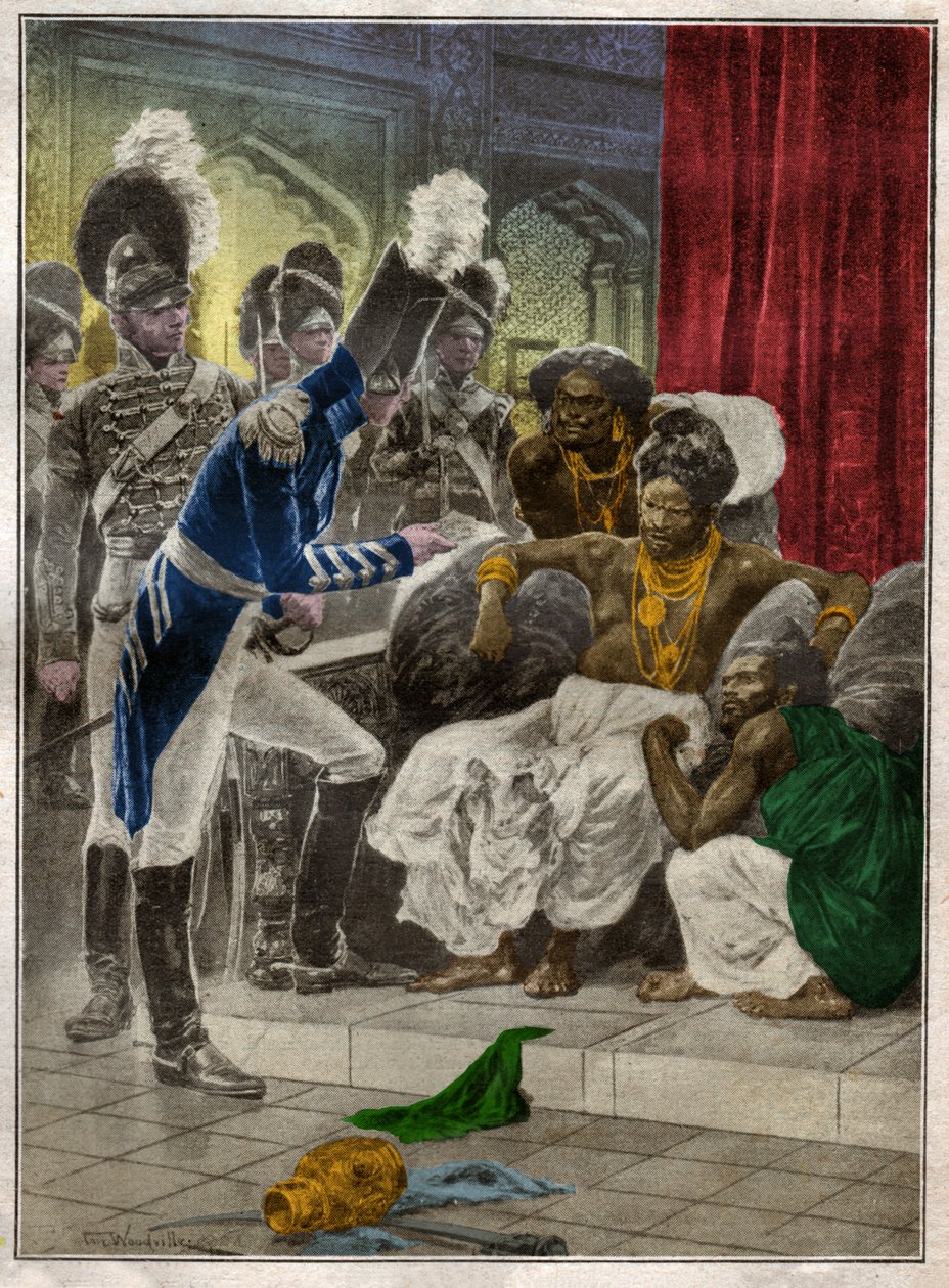 Sri Vikrama Rajasinha, konge af Kandy (Sri Lanka) afskediget af englænderne i 1815. 1924 (Illustration) af Richard Caton (after) Woodville