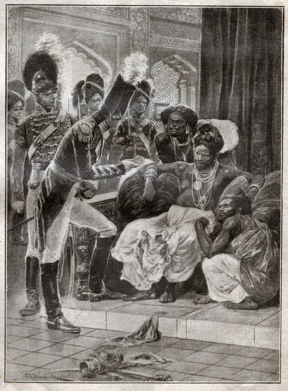 Sri Vikrama Rajasinha, konge af Kandy (Sri Lanka) afskediget af englænderne i 1815. 1924 (Illustration) af Richard Caton (after) Woodville