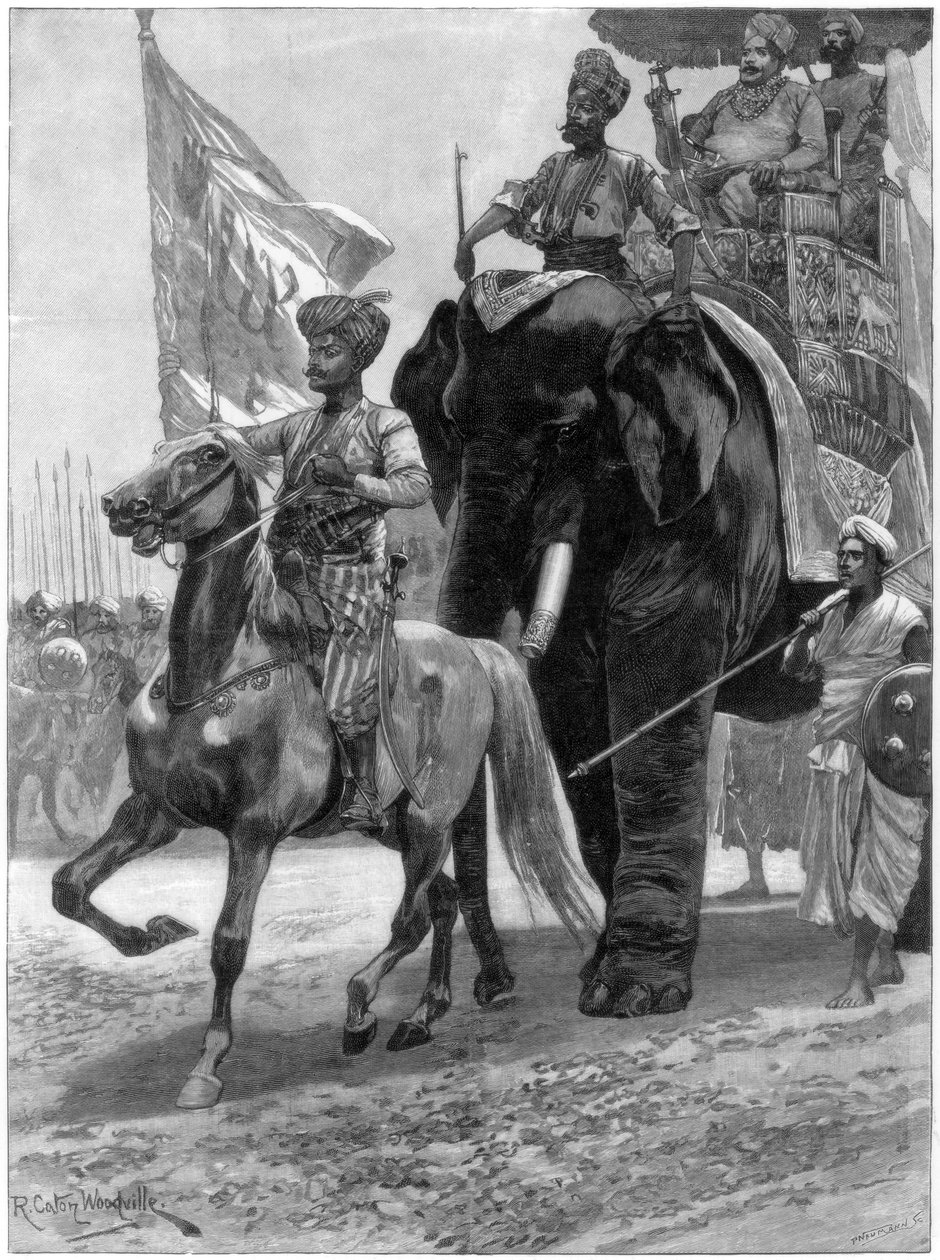 Ankomst af Nawab Siraj Ud Daulah før Clives stilling, Indien, 1757, 1893. af Richard Caton II Woodville