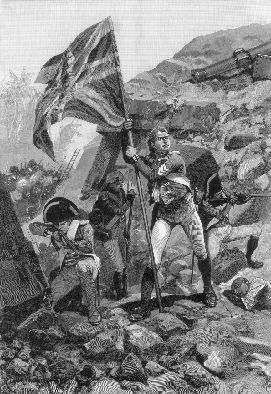 Sergent Grahams modige opførsel, Slaget ved Seringapatam, 1894. af Richard Caton II Woodville