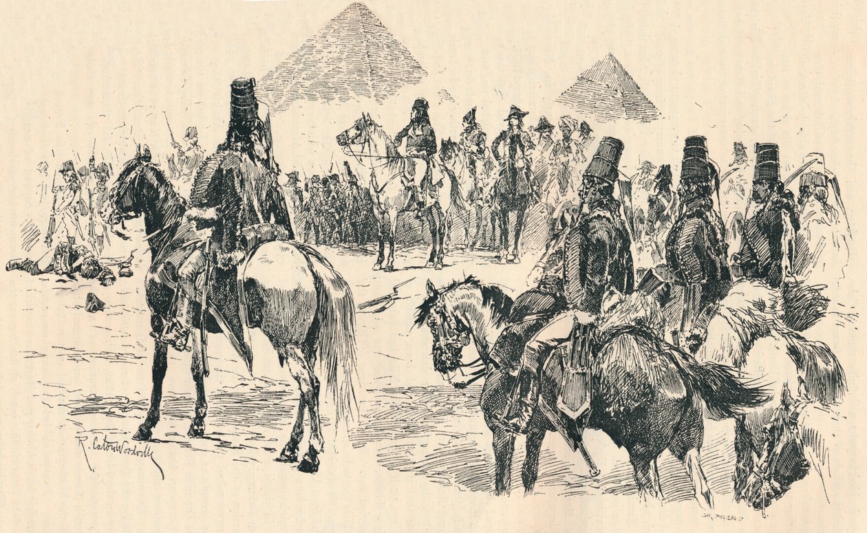 Napoleon Buonaparte i slaget ved pyramiderne, 1798, 1884 af Richard Caton II Woodville