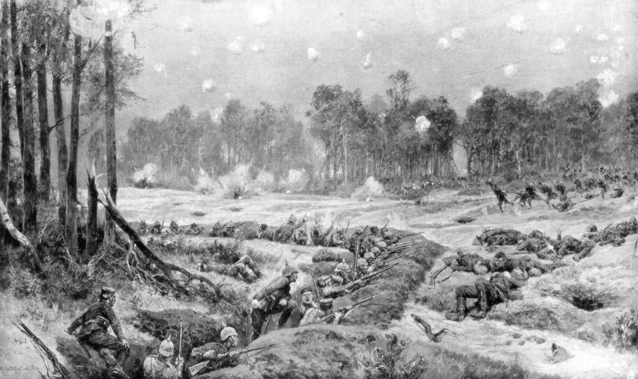 Angrebet af de tyske skyttegrave ved Nogent-lAbbesse, Reims front, 24. september 1914, 1926. af Richard Caton II Woodville
