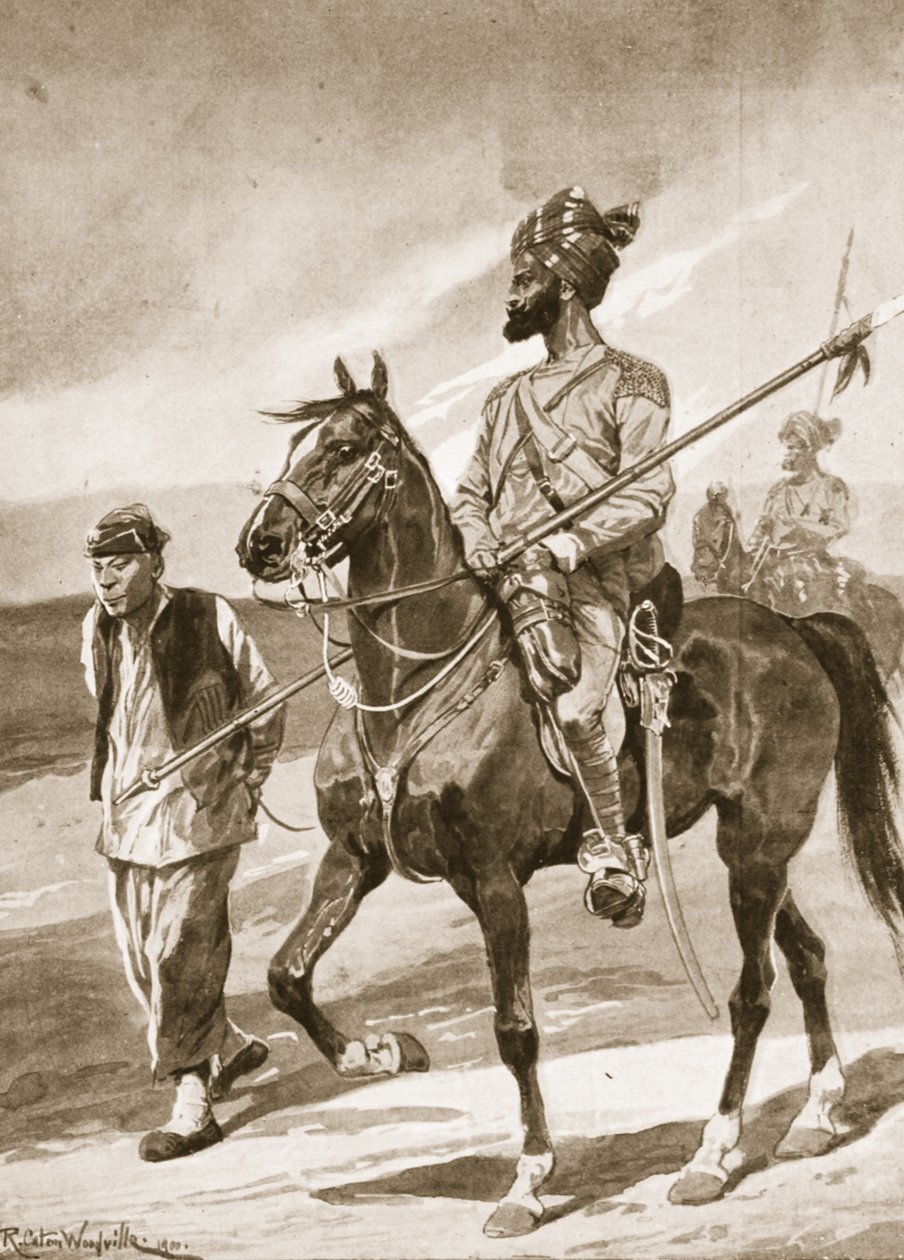 En bengalsk Lancer og hans Boxer-fange, illustration fra 