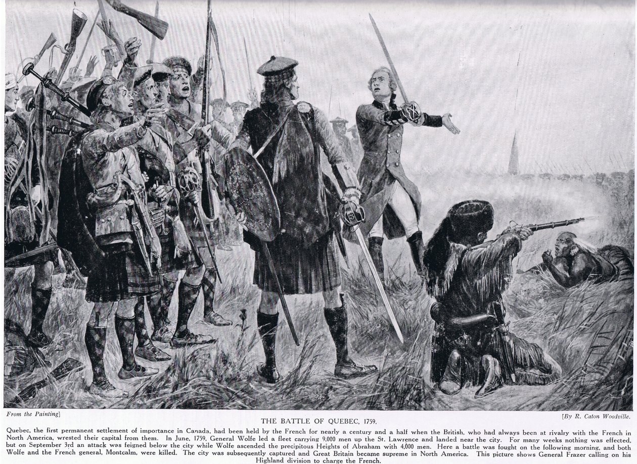 Slaget ved Quebec, 1759, illustration fra 