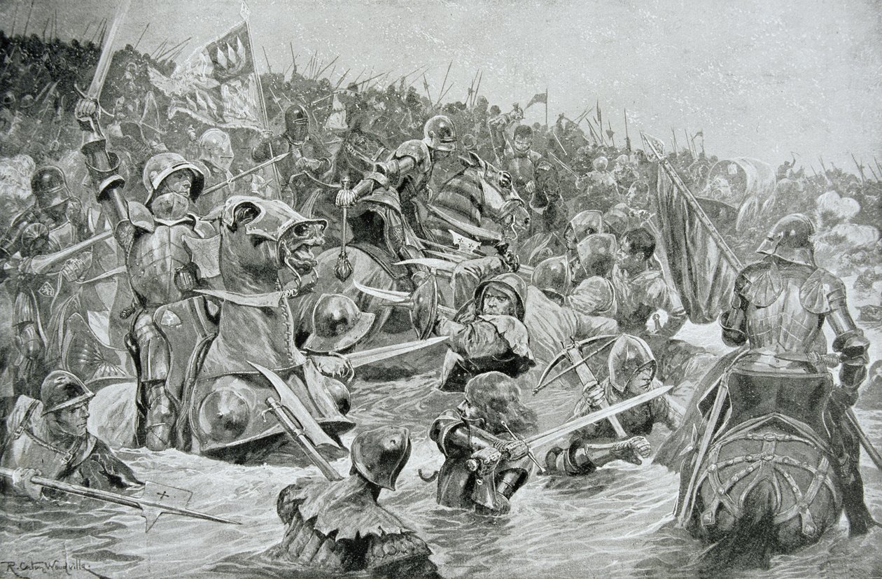 Slaget ved Towton i 1461, illustration fra Hutchinsons 
