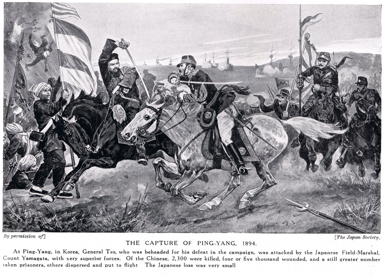 Fangsten af Ping Yang, illustration fra "Hutchinsons History of the Nations", ca. 1910 af Richard Caton Woodville