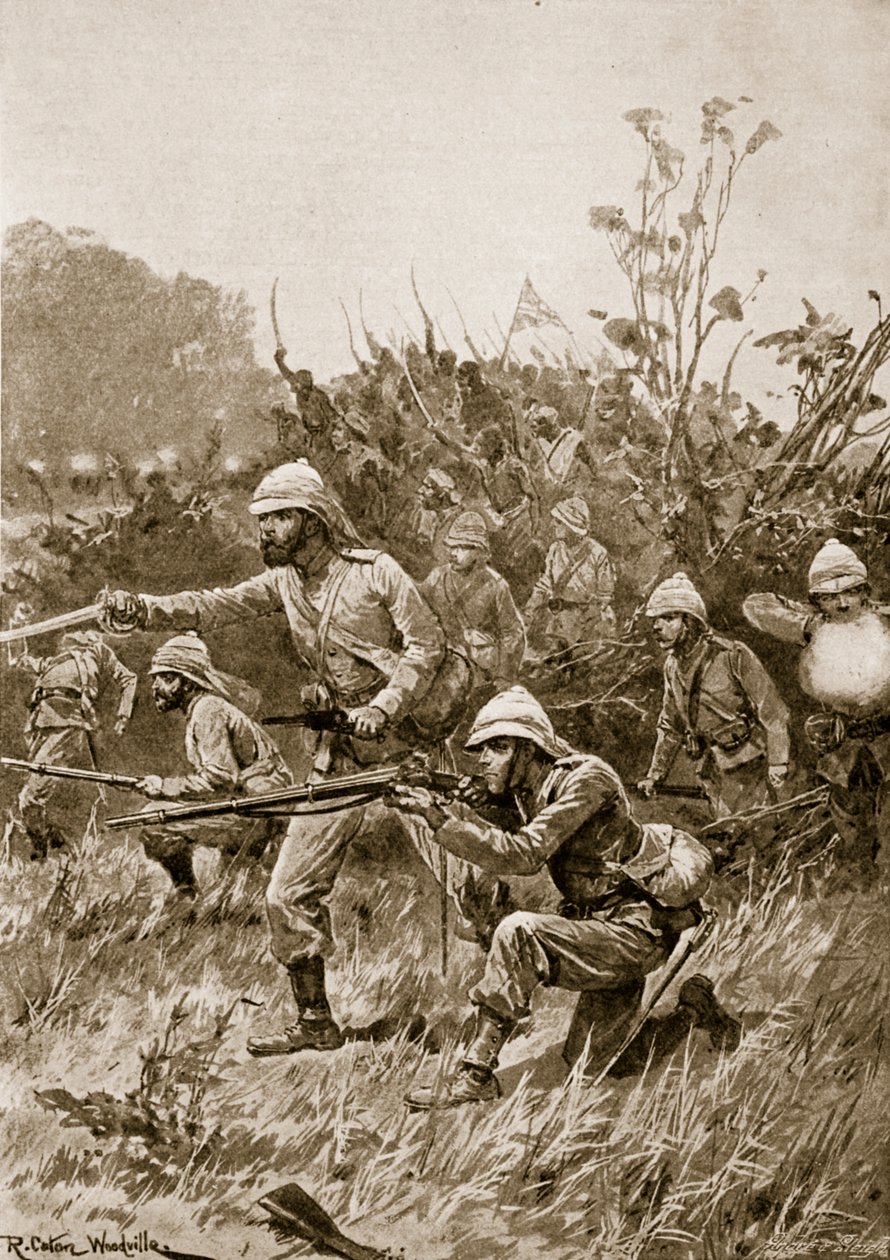 Den britiske styrkes fremrykning i Ashanti-kampagnen, 1873 af Richard Caton Woodville junior