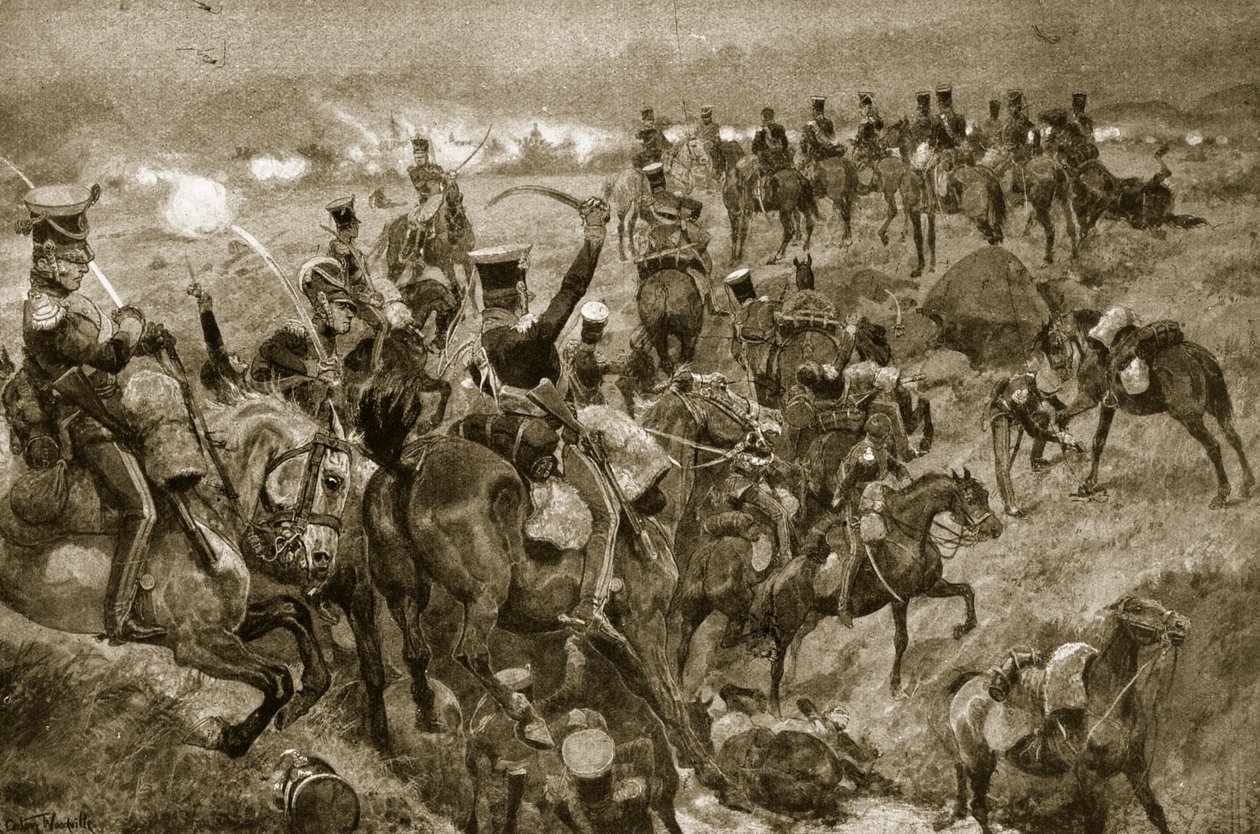 Charge of the Dragons at Talavera, illustration fra 