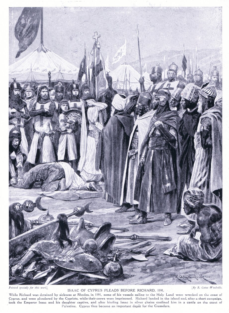 Isaac af Cypern bønfalder for Richard I AD1191, 1920