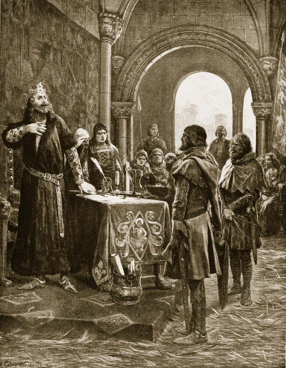 John glæder sig over at høre om Fitz-Peters død, illustration fra 