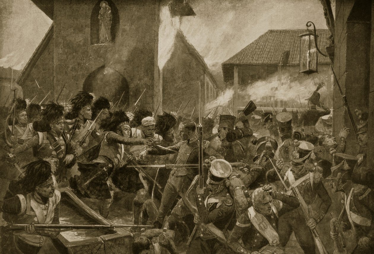 The 42nd Highlanders at Corunna, illustration fra 