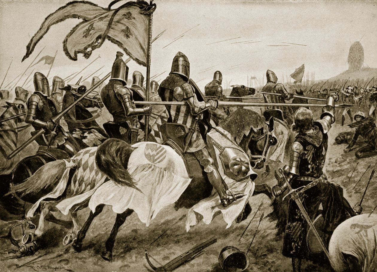 Slaget ved Crecy, 26. august 1346, illustration fra 