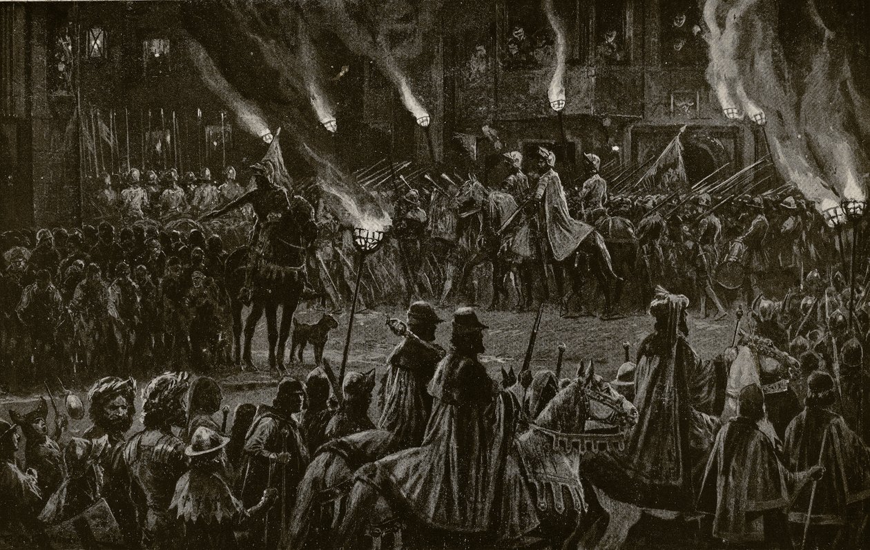 Den marcherende vagt, illustration fra "Hutchinson
