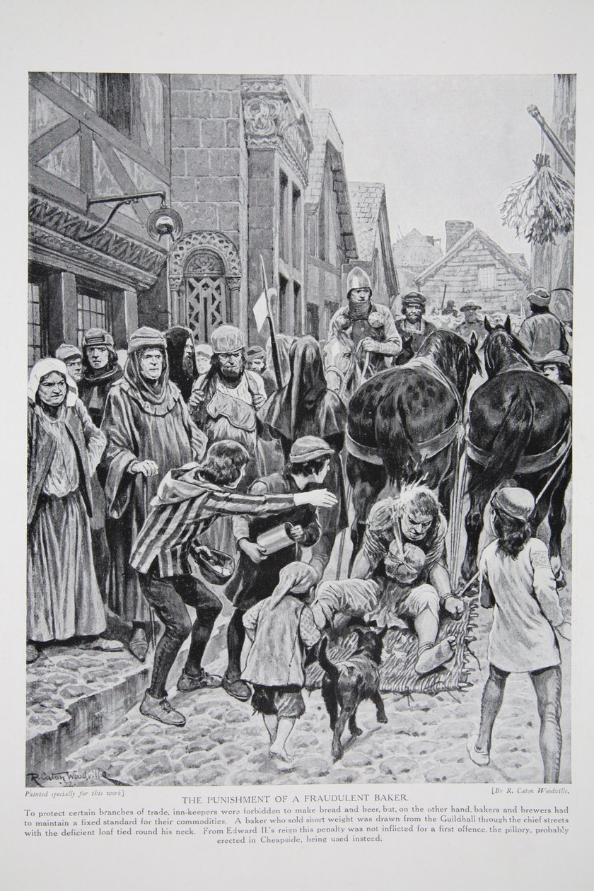 Straffen af en svigagtig bager, illustration fra 