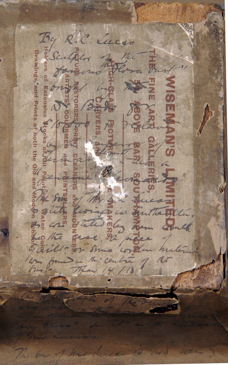 Verso af en buste af en pige, ca. 1850 (pen & blæk og tryk på papir) (se 876003) af Richard Cockle Lucas