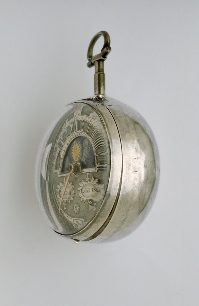 Sidebillede af et pardelt ur, ca.1685 (sølv) af Richard Colston