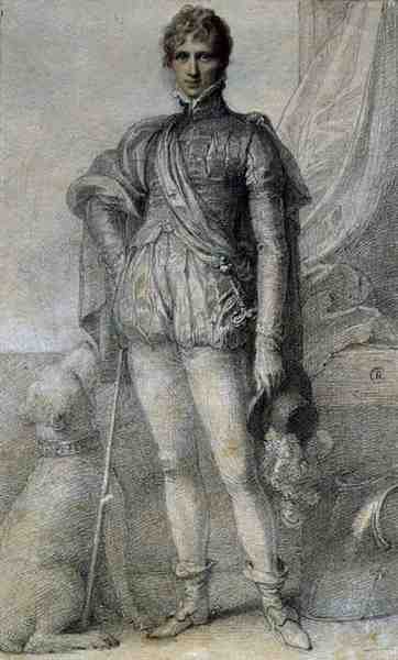 Charles, 4. jarl af Harrington (sort bly tonet i akvarel) af Richard Cosway