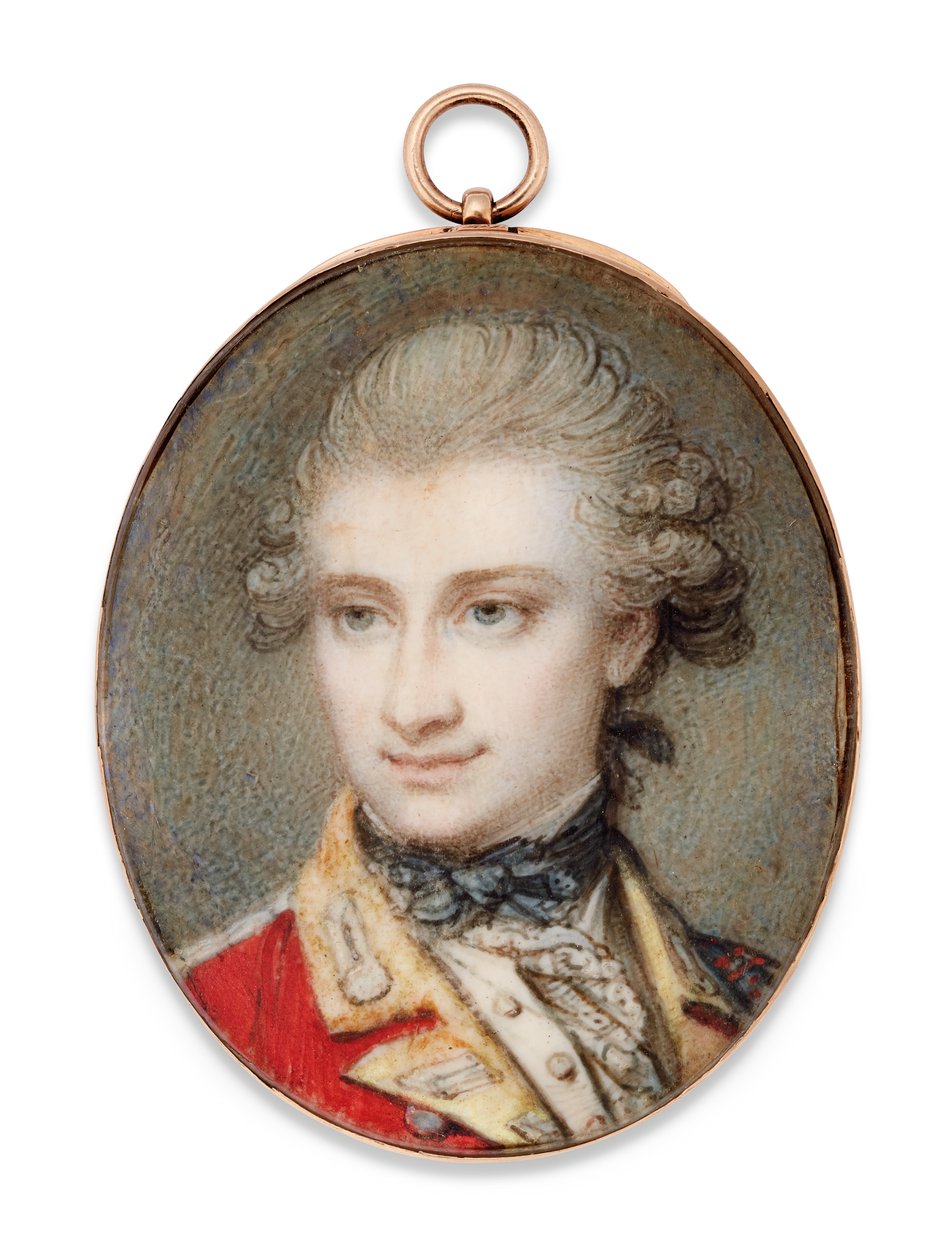 Generalmajor John Scott, i skarlagenrød uniform med gule ansigter af Richard Cosway