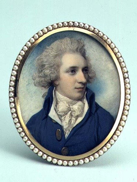 Portræt af John Swinburne (akvarel og gouache på elfenben) på elfenben af Richard Cosway