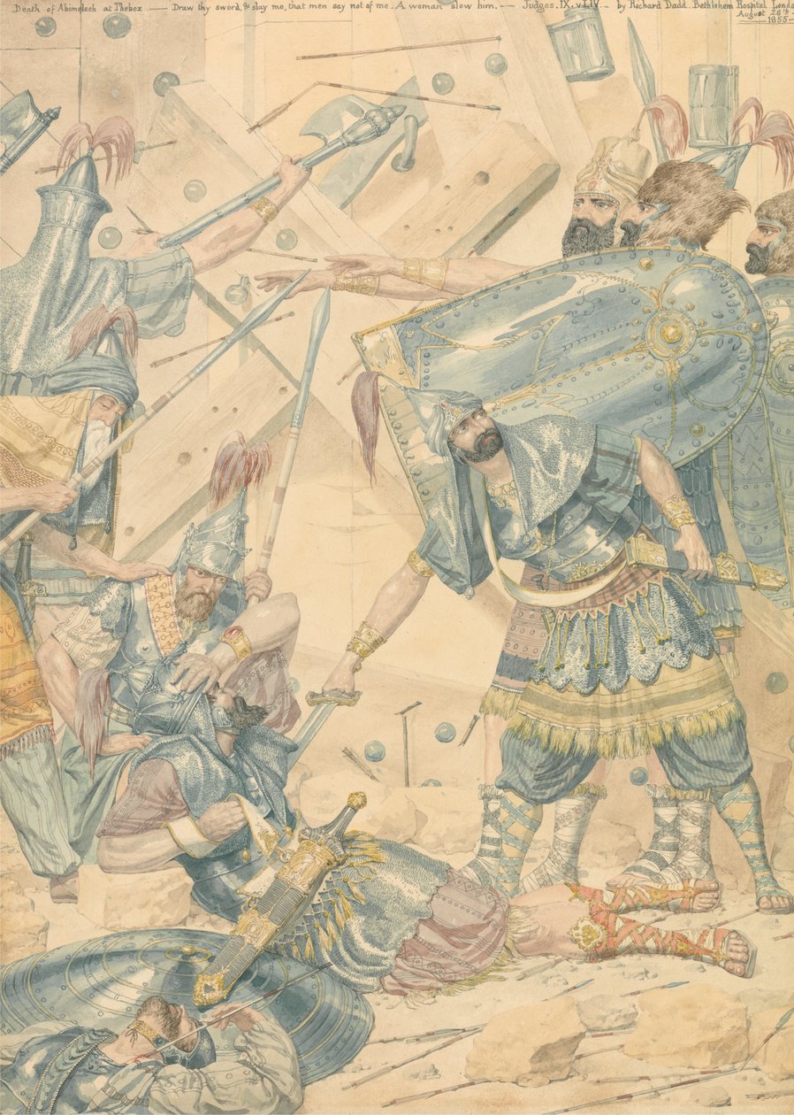 Abimeleks død i Thebez af Richard Dadd
