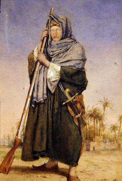 Portræt af Sir Thomas Phillips i arabisk kjole (akvarel på papir) af Richard Dadd