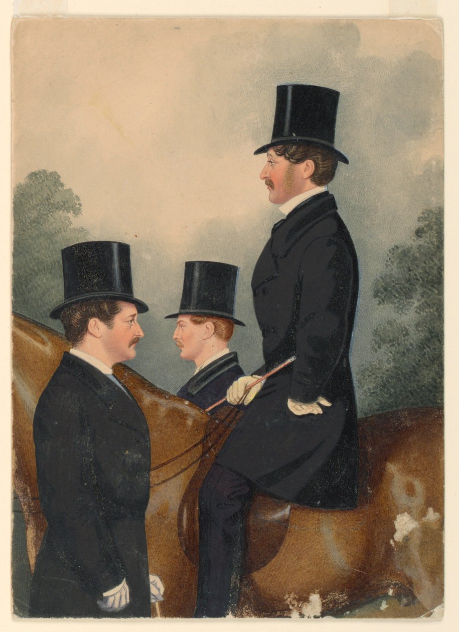 Portræt af Sir George Wombwell og hans brødre af Richard Dighton