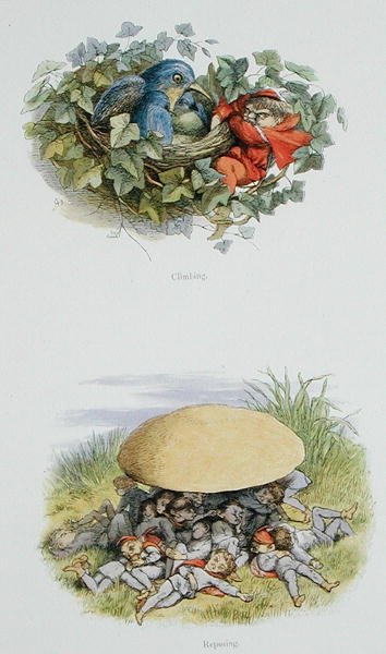 Klatring og hvile, illustrationer fra 