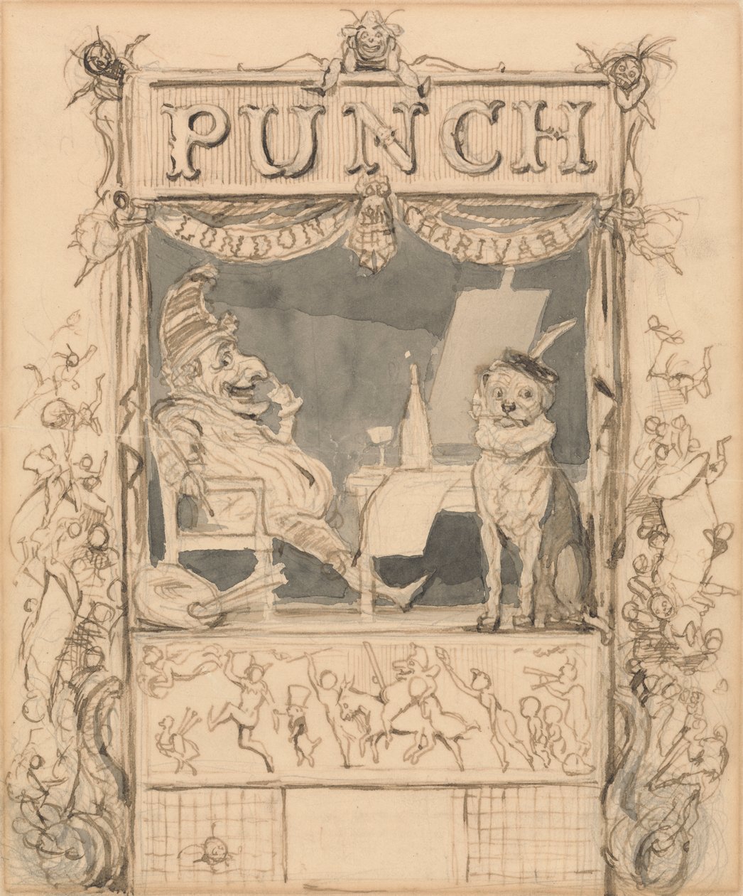 Design til titelsiden af Punch af Richard Doyle