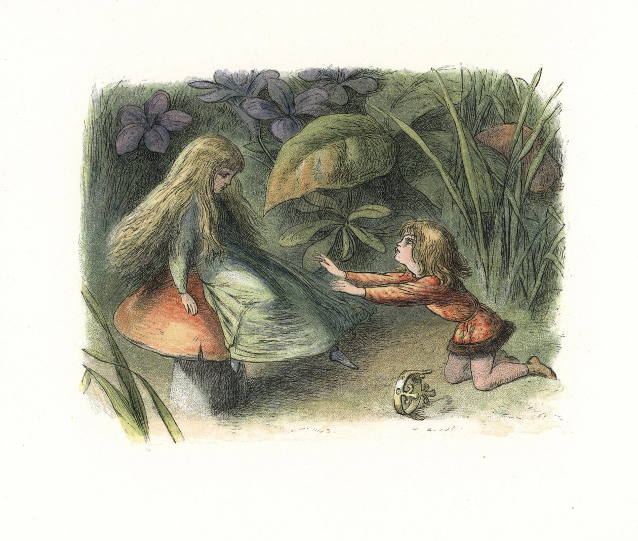 Elf Prince afvist af en fe på en paddehatte (litografi) af Richard Doyle