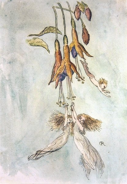 Feasting Amongst Fuscias (akvarel på papir) af Richard Doyle
