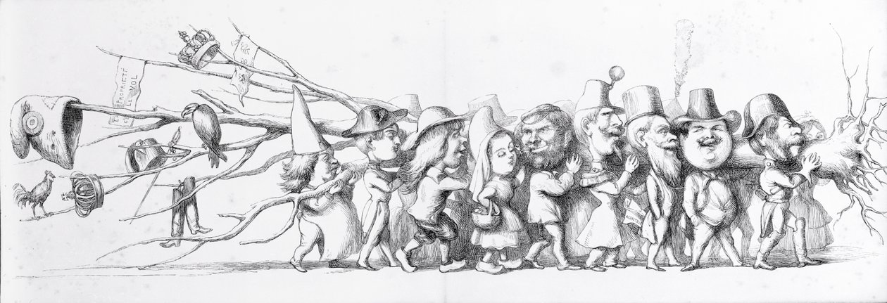 Franske besøgende til den store udstilling, 1851 af Richard Doyle