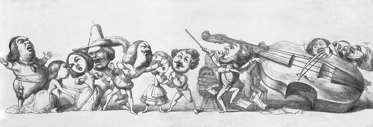 Italienske besøgende til den store udstilling, 1851 af Richard Doyle
