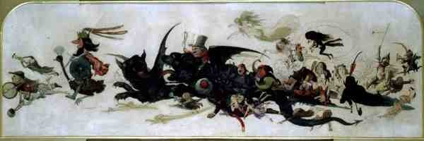 Riding Through the Air (akvarel på papir) af Richard Doyle