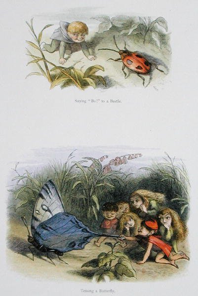 Siger "Bo!" to a Beetle, and Teasing a Butterfly, illustrationer fra 