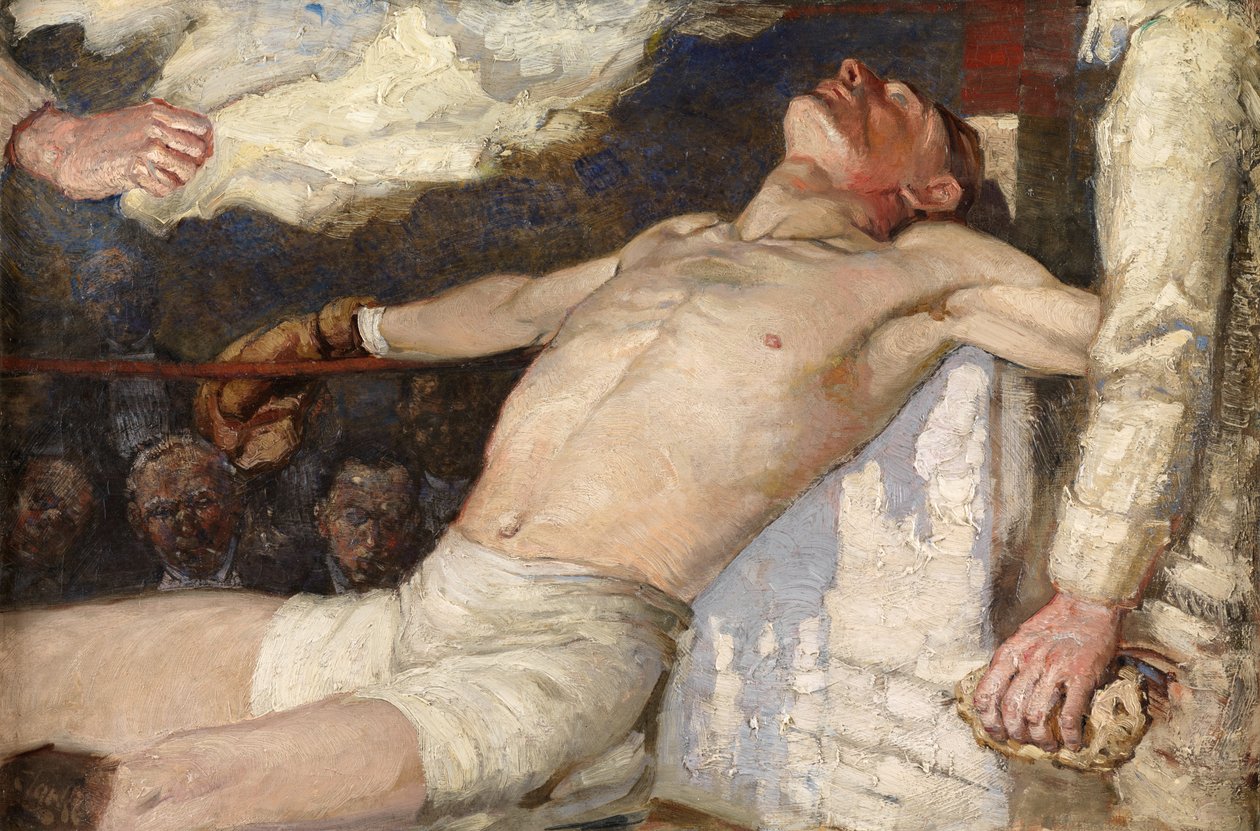 Between Rounds (olie på lærred) af Richard E. Clarke