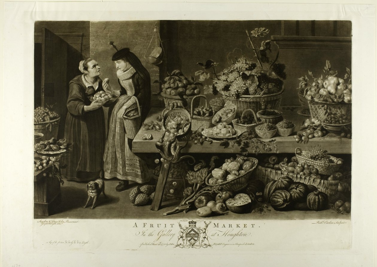 Et frugtmarked, fra The Houghton Gallery af Richard Earlom