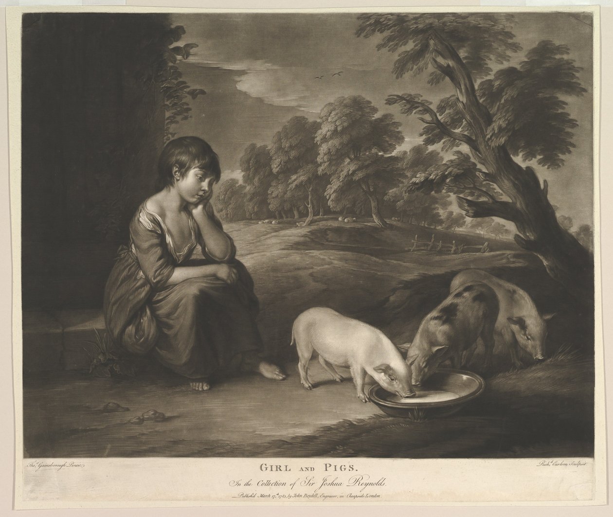 Pige og Svin, 1783. af Richard Earlom