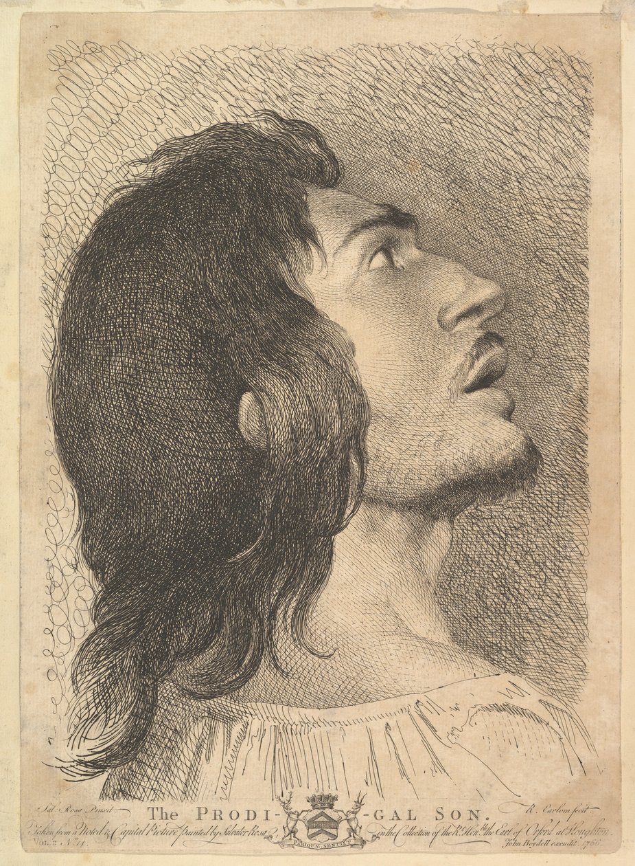 Hoved i Profile of Prodigal Son, 1766. af Richard Earlom