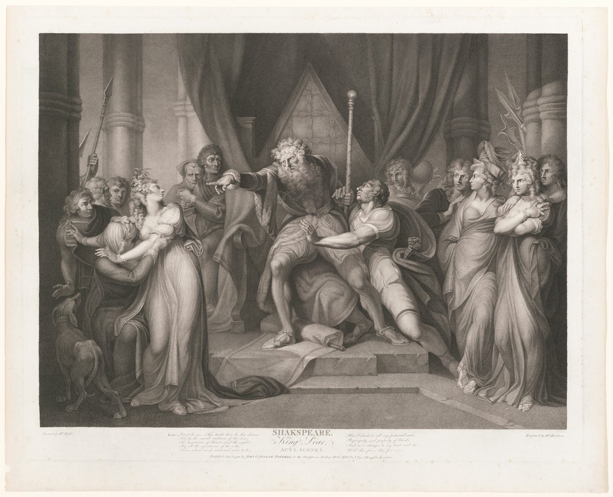 Lear kaster sin datter Cordelia ud af Richard Earlom