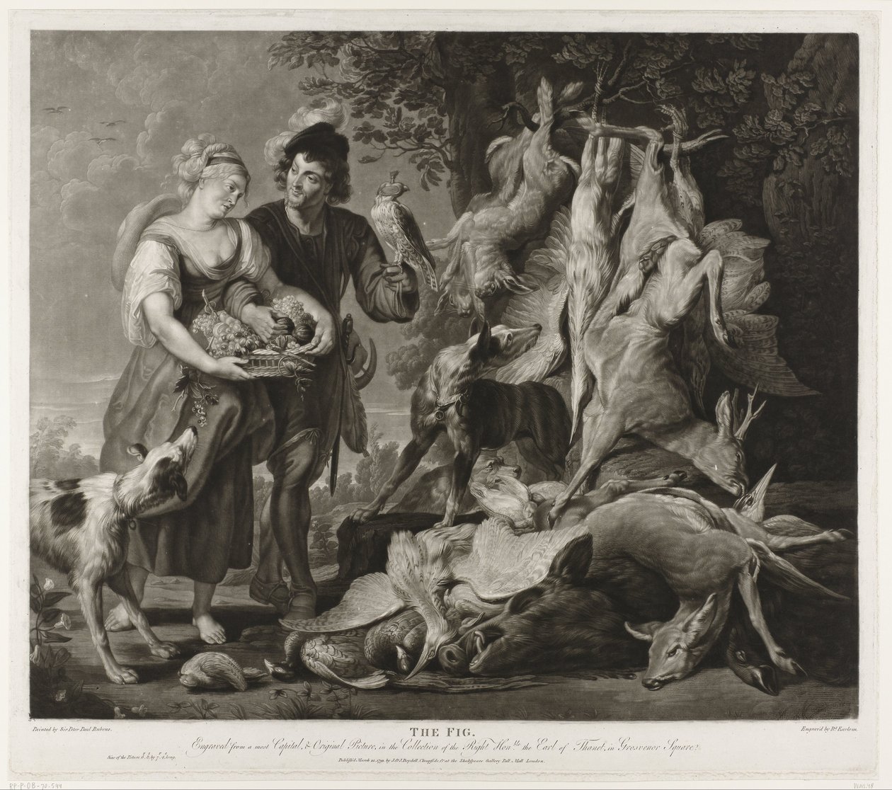 Portræt af Peter Paul Rubens og hans kone Figen (titel på objekt) af Richard Earlom