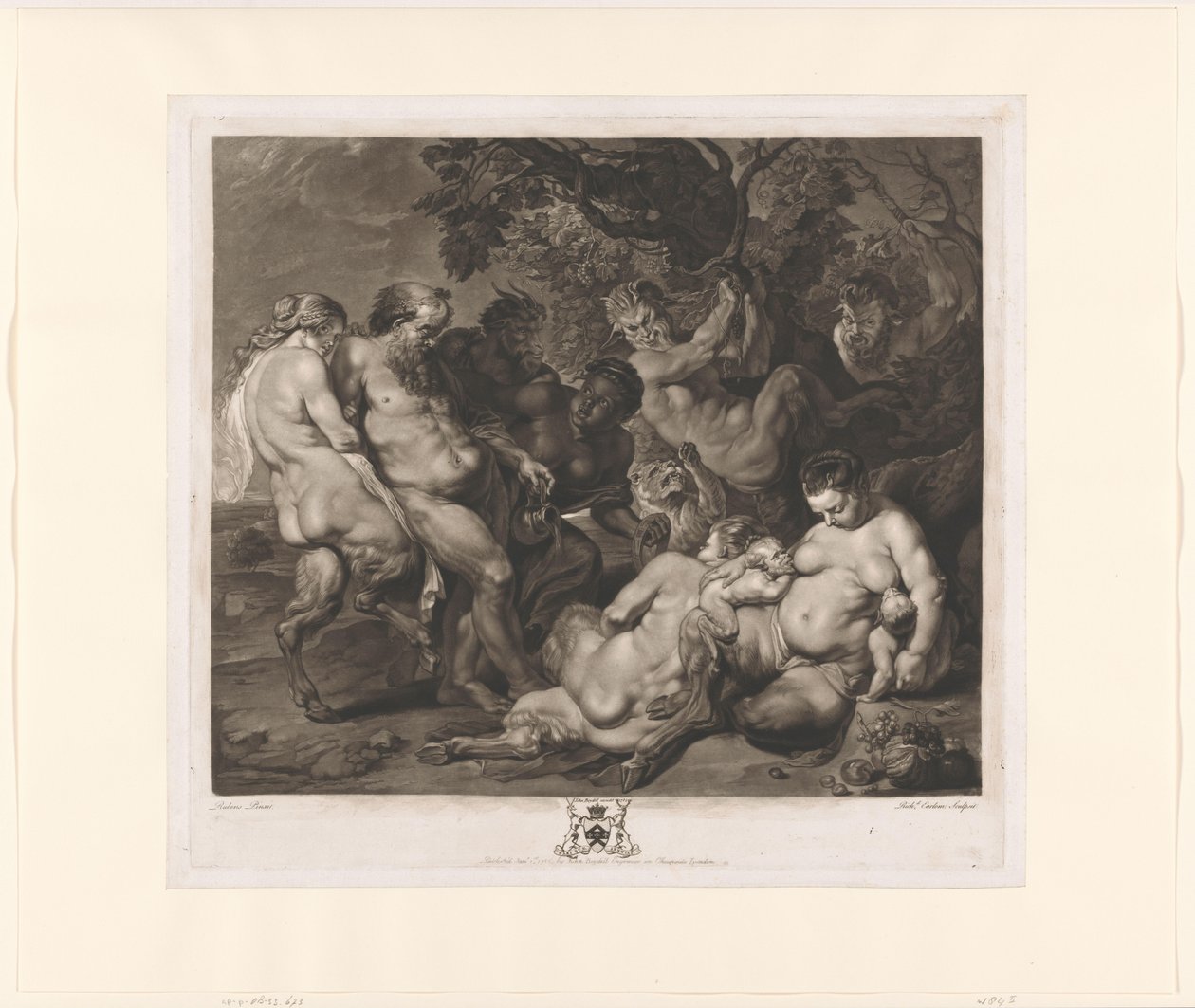 Silenus med en familie af satyrer (Bacchanal) af Richard Earlom