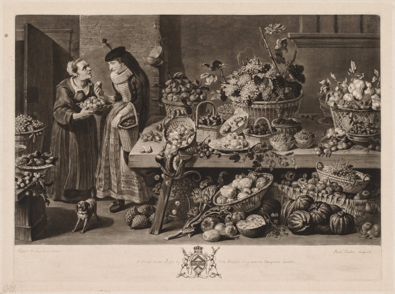 De fire markeder: Frugtmarkedet, 1775. af Richard Earlom