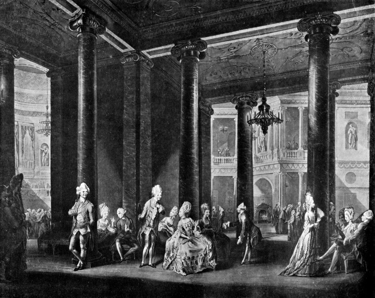 Det indre af Pantheon i Oxford Road, 1772. af Richard Earlom