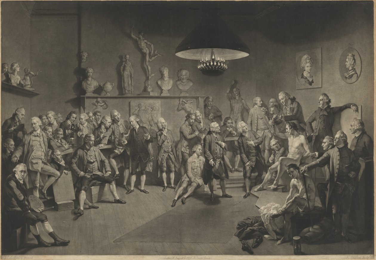 Det Kongelige Kunstakademi af Richard Earlom after Johann Zoffany