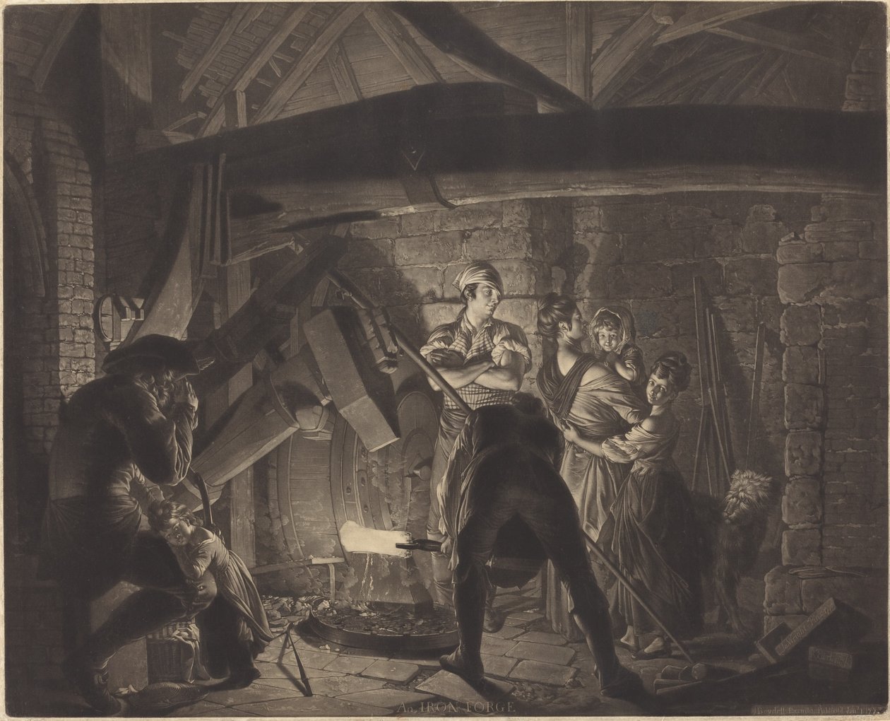 En jernsmedje af Richard Earlom after Joseph Wright