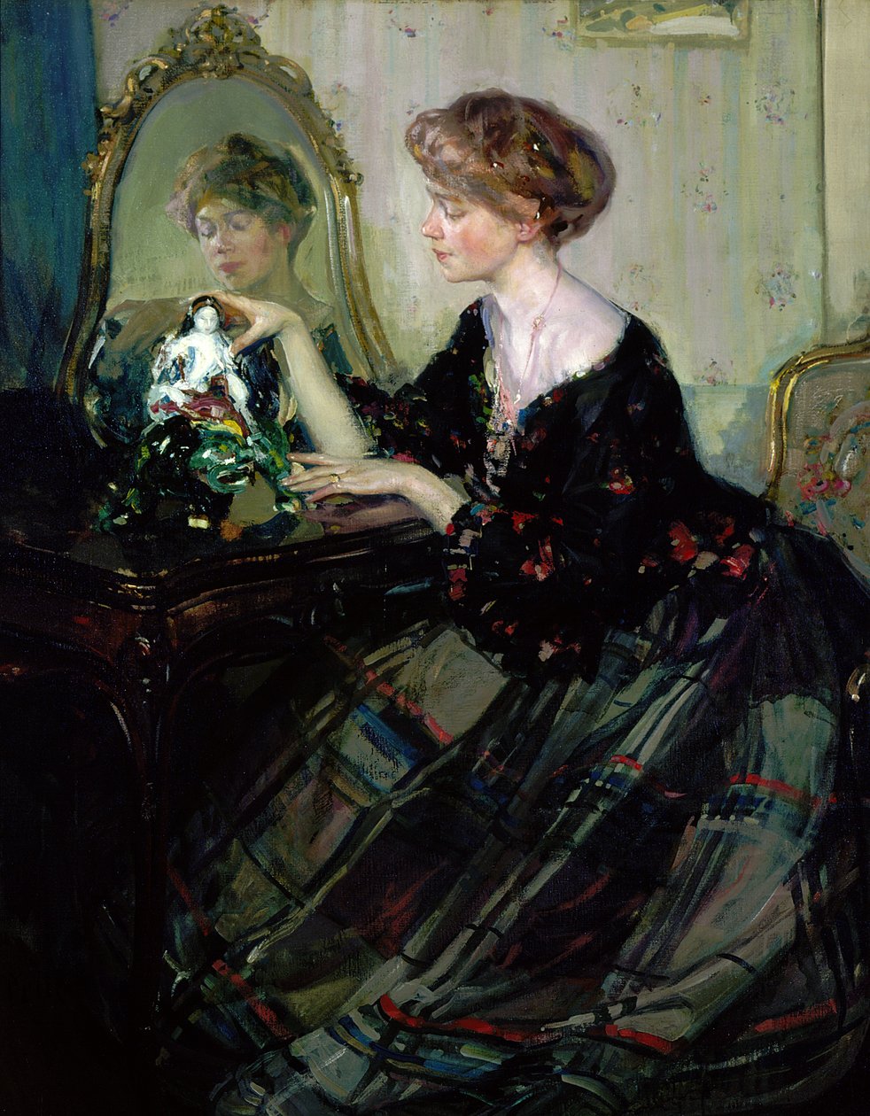 Den kinesiske statuette, ca. 1910 (olie på lærred) af Richard Emil Miller